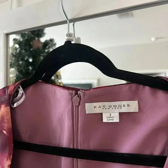 Kay Unger Floral Dress in Red and Orange - Picture 3 of 5